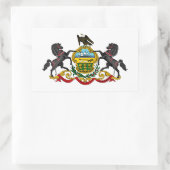 Pennsylvania Staat Wappen Flagge vereint Amerika Rechteckiger Aufkleber (Tasche)
