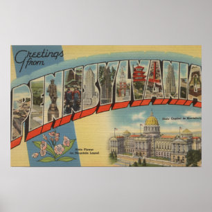 Pennsylvania (Staats-Hauptstadt/Blume) Poster