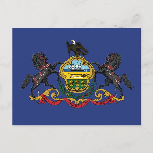Pennsylvania Staatsflagge Pferde  Postkarte (Vorderseite)