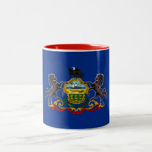 Pennsylvania Staatsflagge Zweifarbige Tasse