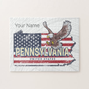Pennsylvania Staatskarte Vereinigte Staaten Vintag Puzzle
