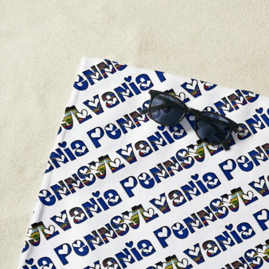 Pennsylvania State Flag Typografy Pattern USA Strandtuch (Beispiel)