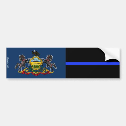 Pennsylvania Thin Blue Line Flag Autoaufkleber (Vorne)