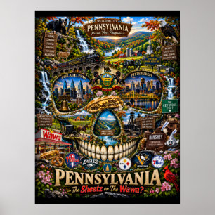 Pennsylvania-Totenkopf-Kunstposter   State of Mind Poster