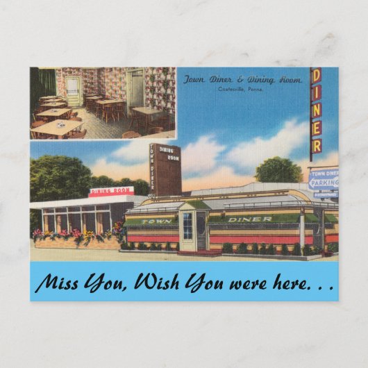 Pennsylvania, Town Diner, Coatesville Postkarte (Vorderseite)