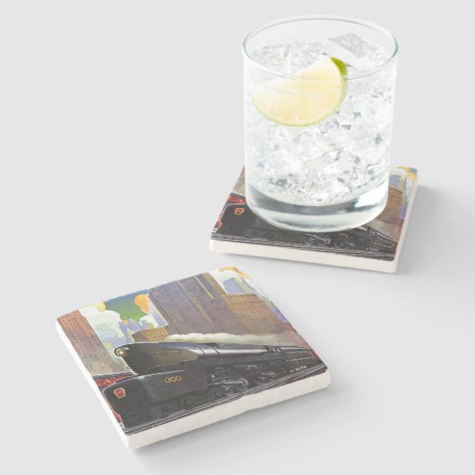 Pennsylvania Train von unbekannt Steinuntersetzer (Seitenansicht)