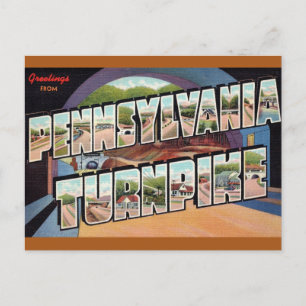 Pennsylvania Turnpike Vintage Reise Postkarte