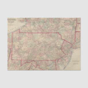 Pennsylvania und New-Jersey Seidenpapier