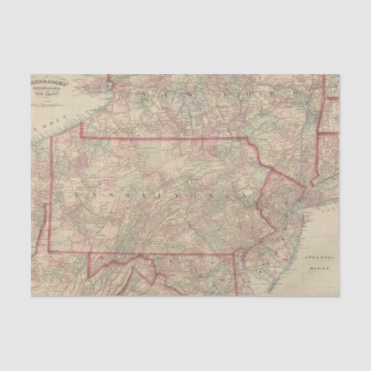 Pennsylvania und New-Jersey Seidenpapier (Vorderseite)