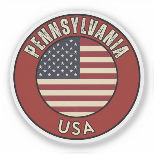 Pennsylvania United States of America Aufkleber (Vorderseite)