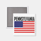 Pennsylvania, US Flagge Magnet (Vorderseite/Rückseite)