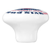 Pennsylvania US-Staat Red White Blue Typografy Keramikknauf (Seitenansicht)