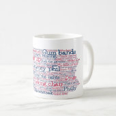 Pennsylvania USA Slang Word Art Map Kaffee Tasse (VorderseiteRechts)