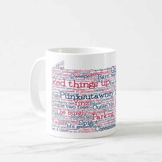 Pennsylvania USA Slang Word Art Map Kaffee Tasse (Vorderseite Links)