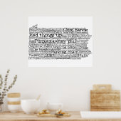 Pennsylvania USA Slang Word Art Map Poster (Küche)