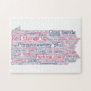 Pennsylvania USA Slang Word Art Map Puzzle