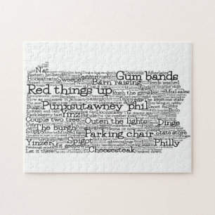 Pennsylvania USA Slang Word Art Map Puzzle