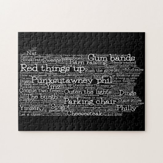 Pennsylvania USA Slang Word Art Map Puzzle (Horizontal)