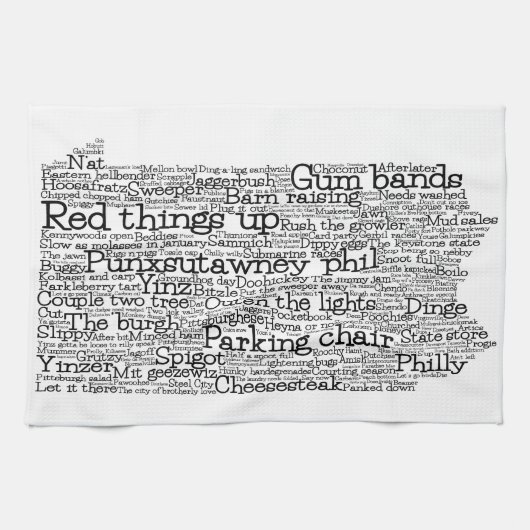 Pennsylvania USA Slang Word Karte Geschirrtuch (Horizontal)