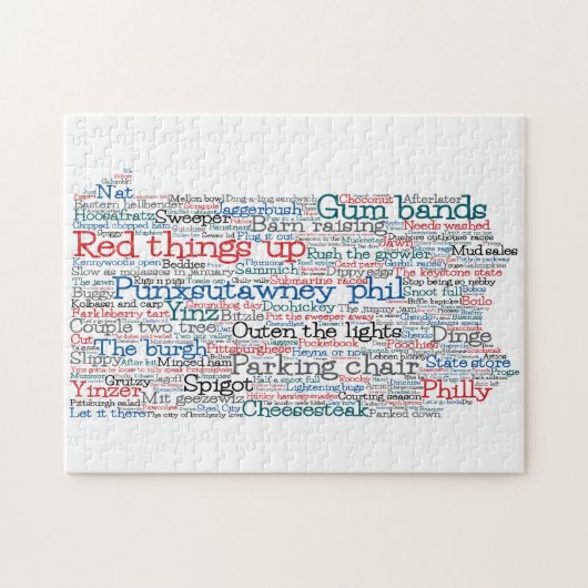 Pennsylvania USA Slang Word Karte Puzzle (Horizontal)