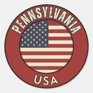Pennsylvania Vereinigte Staaten von Amerika Runder Aufkleber