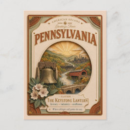 Pennsylvania Vintage Paper Cut American Arcana Postkarte
