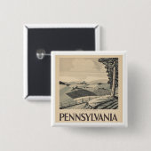 Pennsylvania - Vintages WPA-Poster - Farm und Feld Button (Vorne & Hinten)