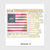 Pennsylvania Volunteer Infantry (BH) Aufkleber (Blatt)
