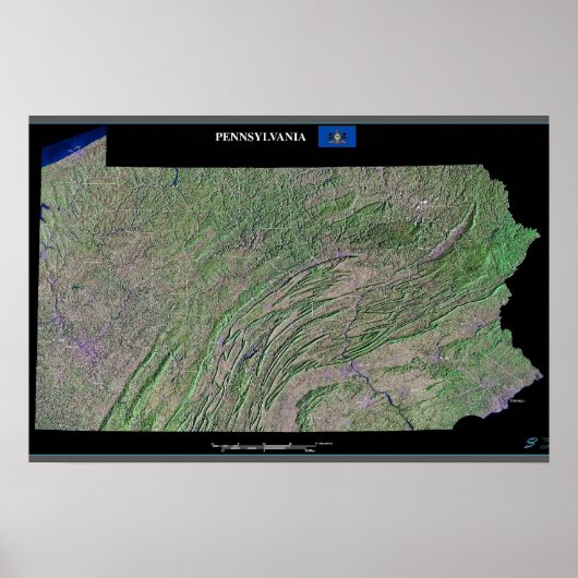Pennsylvania vom Raumsatellitenplakat Poster (Vorne)