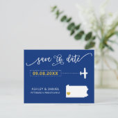 Pennsylvania Wedding Save the Date Map Postcard Postkarte (Stehend Vorderseite)
