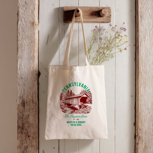 Pennsylvania Wedding Welcome Bag, Staat Liebe Tragetasche