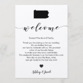 Pennsylvania Wedding Welcome Letter & Itinerary Programm (Vorderseite)