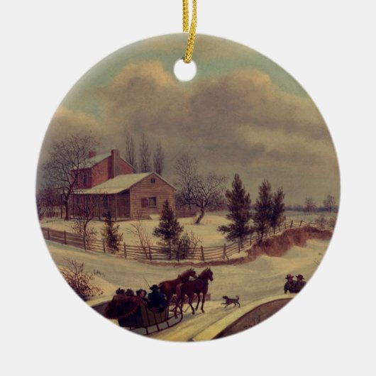 Pennsylvania Winterlandschaft von Birch: Keramik Ornament (Vorne)