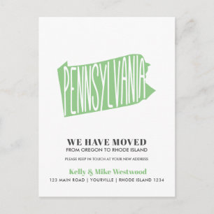 PENNSYLVANIA Wir haben neue Adresse Neue Zuhause v Postkarte