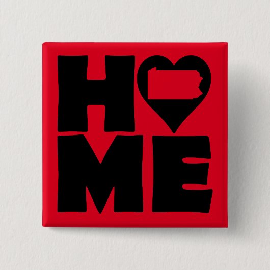 Pennsylvania Zuhause Heart Staat Button Abzeichen (Vorderseite)