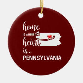 Pennsylvania Zuhause ist das Herz Keramik Ornament