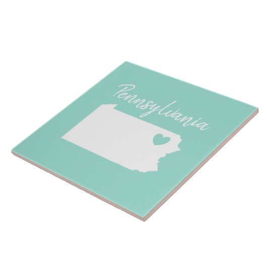 Pennsylvania Zuhause Staat Karte Liebe Herz Fliese (Seite)
