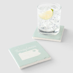 Pennsylvania Zuhause Staat Karte Liebe Steinuntersetzer