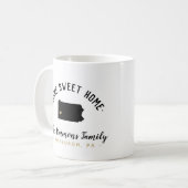 Pennsylvania Zuhause Sweet Zuhause Family Monogram Kaffeetasse (Vorderseite Links)