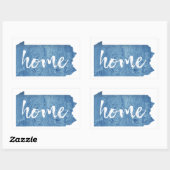 Pennsylvania Zuhause Wood Grain Rechteckiger Aufkleber (Blatt)