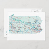 Pennsylvania Zwischenstaatliche Karte Postkarte (Vorne/Hinten)