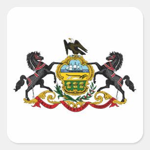 Pennsylvaniaflagge Quadratischer Aufkleber