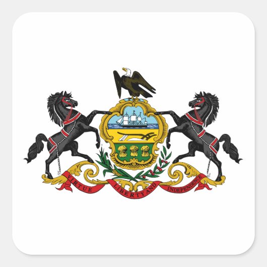 Pennsylvaniaflagge Quadratischer Aufkleber (Vorderseite)