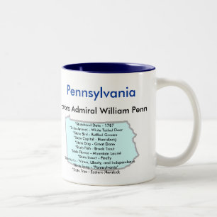 Pennsylvaniasymbole u. -karte zweifarbige tasse
