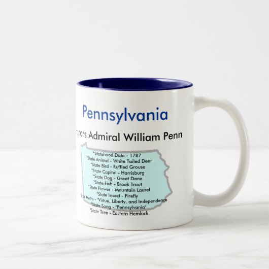 Pennsylvaniasymbole u. -karte zweifarbige tasse (Rechts)