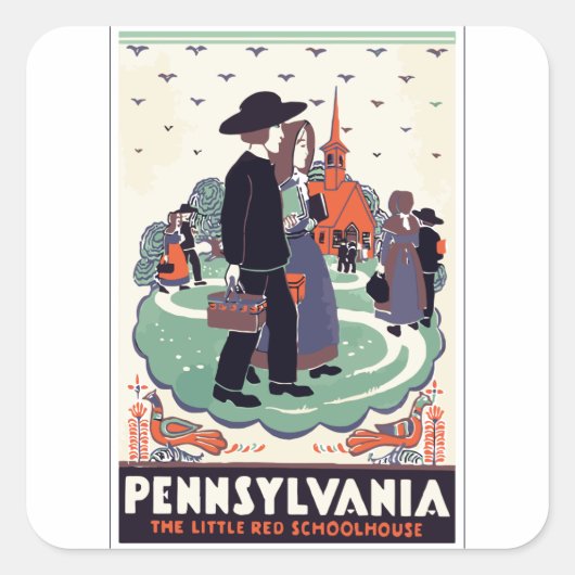 PENNSYLVANIE QUADRATISCHER AUFKLEBER (Vorderseite)