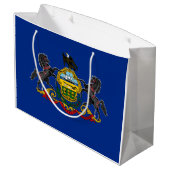 Pennsylvanische Flagge Große Geschenktüte (Rückseite Schrägansicht)