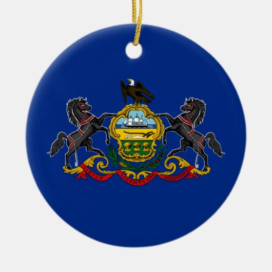 Pennsylvanische Flagge Keramik Ornament (Vorne)