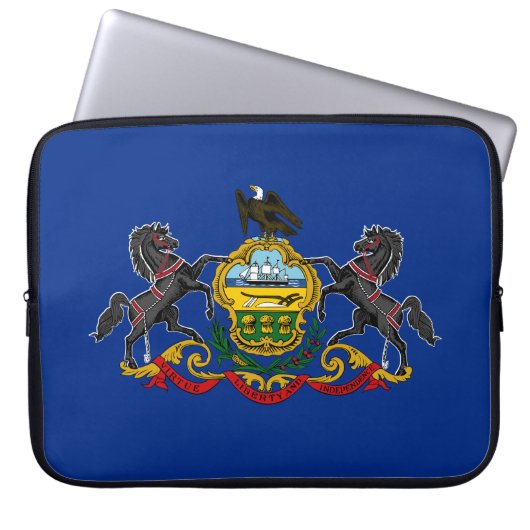 Pennsylvanische Flagge Laptopschutzhülle (Vorderseite)