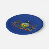 Pennsylvanische Flagge Pappteller (Schrägansicht)